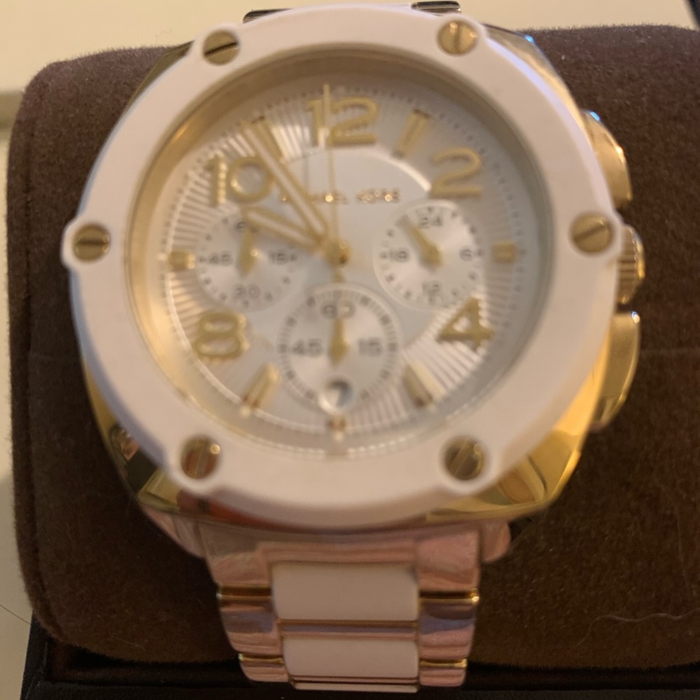 Michael Kors white and gold watch